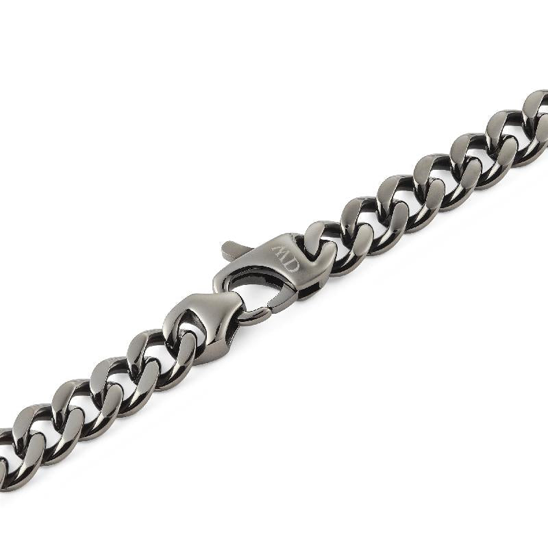 Daniel Wellington Ellipse Graphite Cuban Chain Necklace