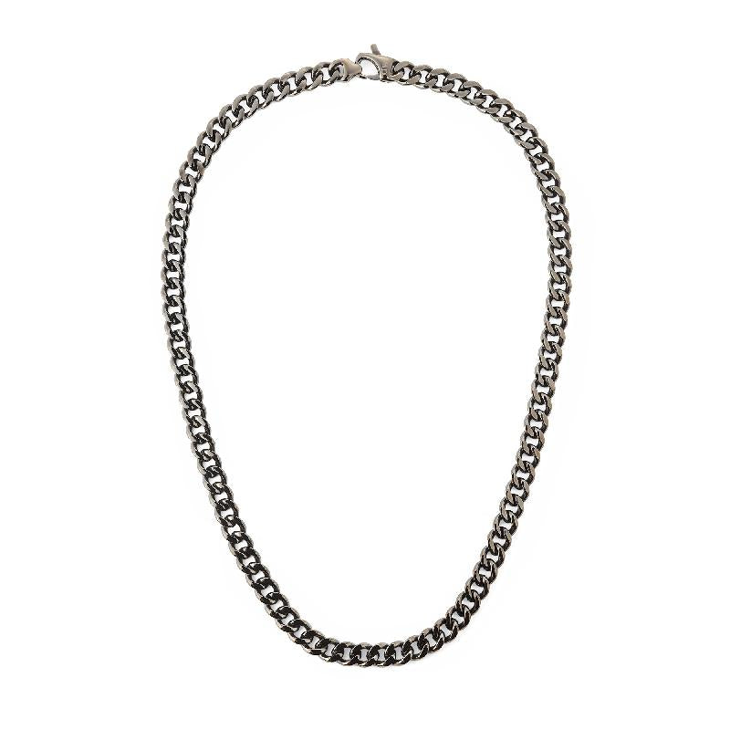 Daniel Wellington Ellipse Graphite Cuban Chain Necklace