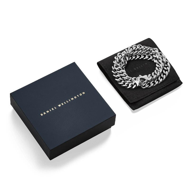 Daniel Wellington Ellipse Silver Cuban Chain Necklace