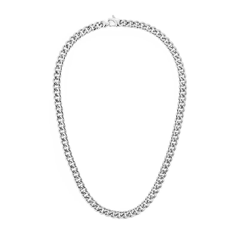 Daniel Wellington Ellipse Silver Cuban Chain Necklace