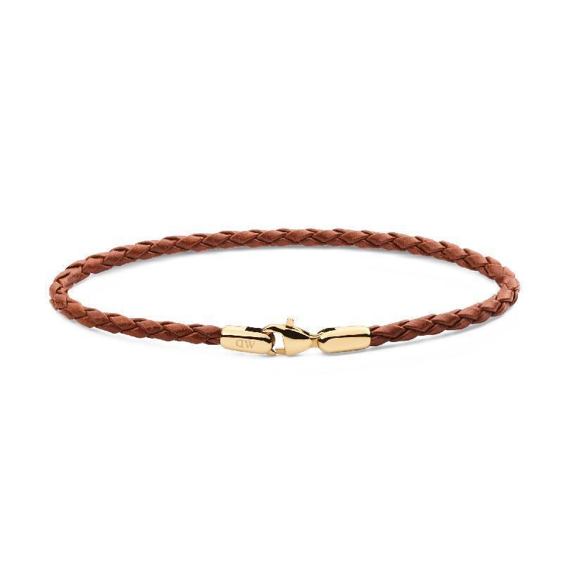 Daniel Wellington Gold Braided Leather Bracelet St Mawes
