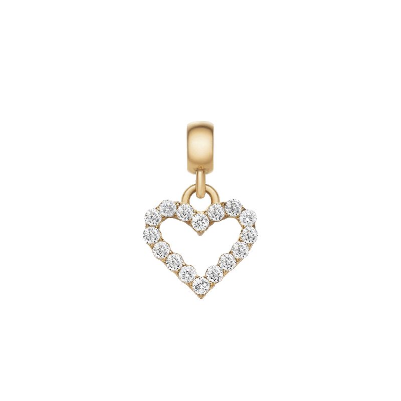 Daniel Wellington Heart Contour White Crystal Charm Gold