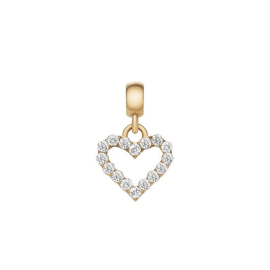 Daniel Wellington Heart Contour White Crystal Charm Gold