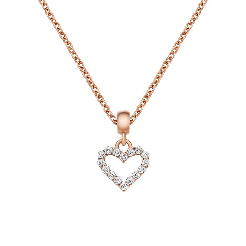 Daniel Wellington Heart Contour White Crystal Charm Rose Gold
