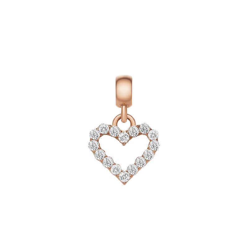 Daniel Wellington Heart Contour White Crystal Charm Rose Gold