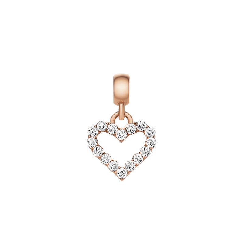 Daniel Wellington Heart Contour White Crystal Charm Rose Gold