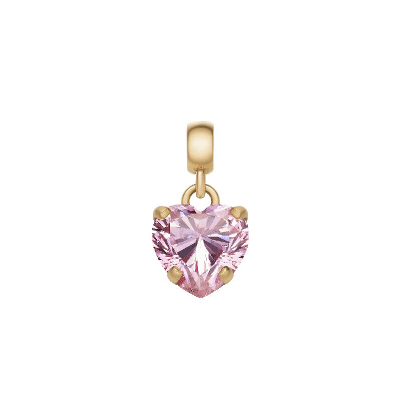 Daniel Wellington Heart Pink Crystal Charm Gold