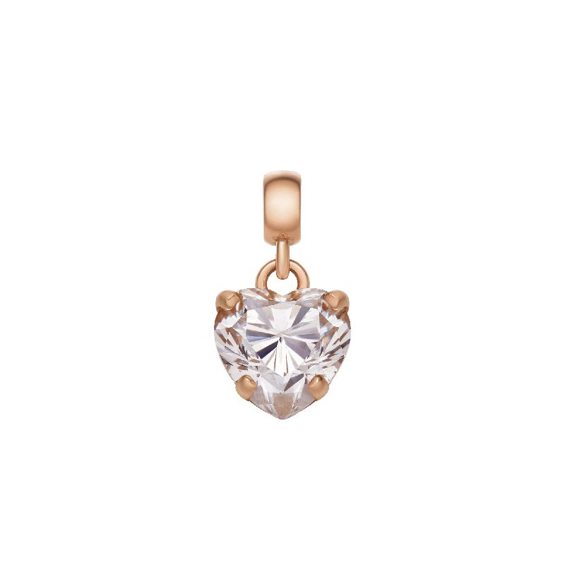 Daniel Wellington Heart White Crystal Charm Rose Gold