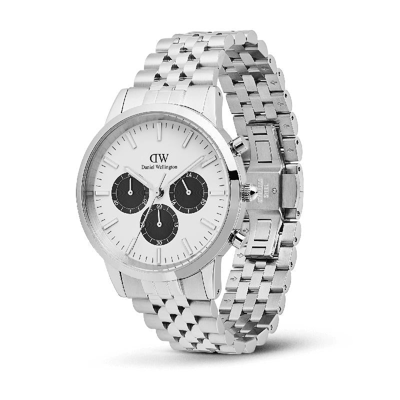 Daniel Wellington Iconic Chronograph Arch 5-Link White Panda Watch