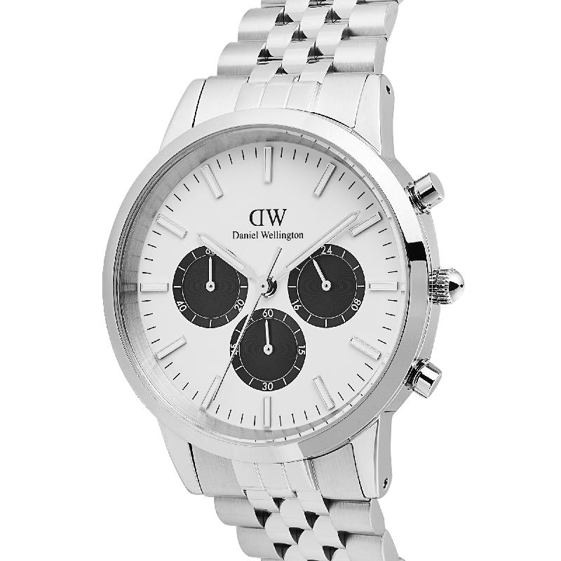 Daniel Wellington Iconic Chronograph Arch 5-Link White Panda Watch