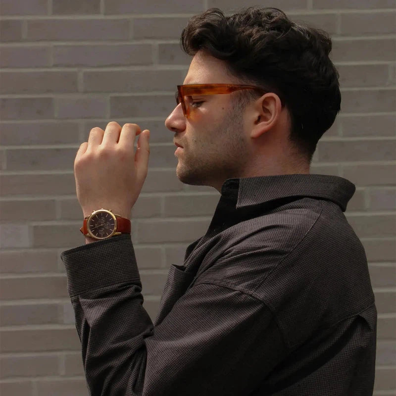 Daniel Wellington Iconic Chronograph St Mawes Amber RG Watch 42mm