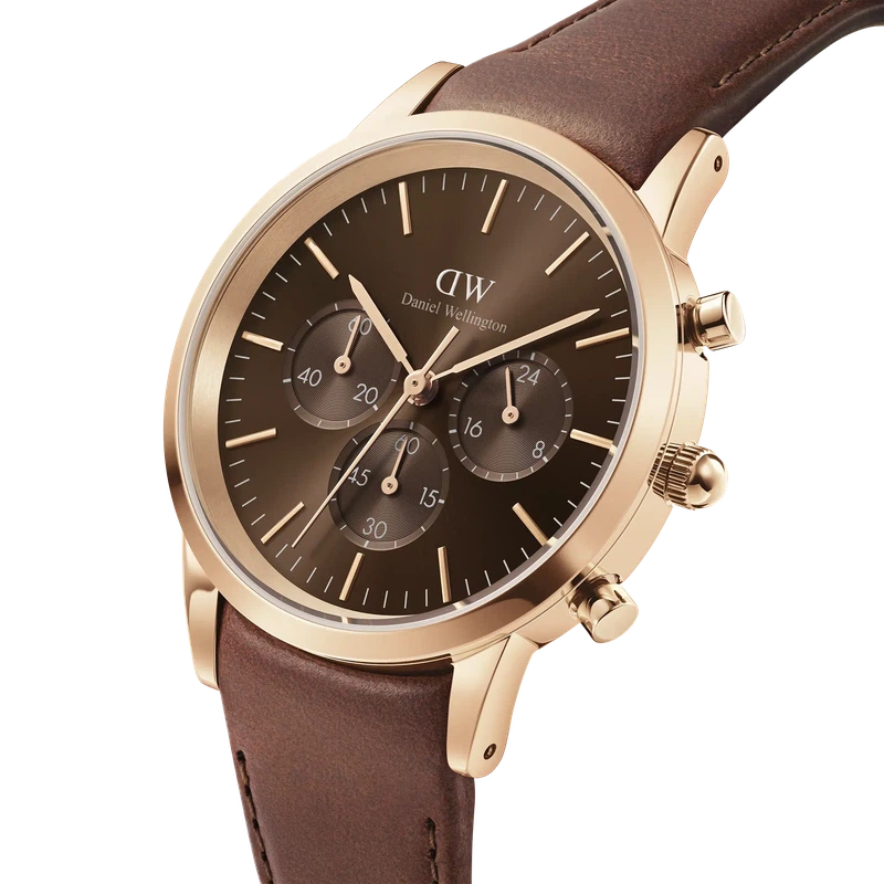 Daniel Wellington Iconic Chronograph St Mawes Amber RG Watch 42mm