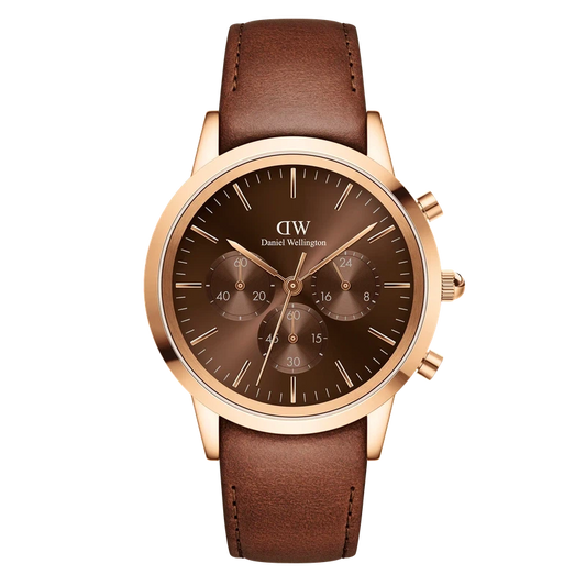 Daniel Wellington Iconic Chronograph St Mawes Amber RG Watch 42mm