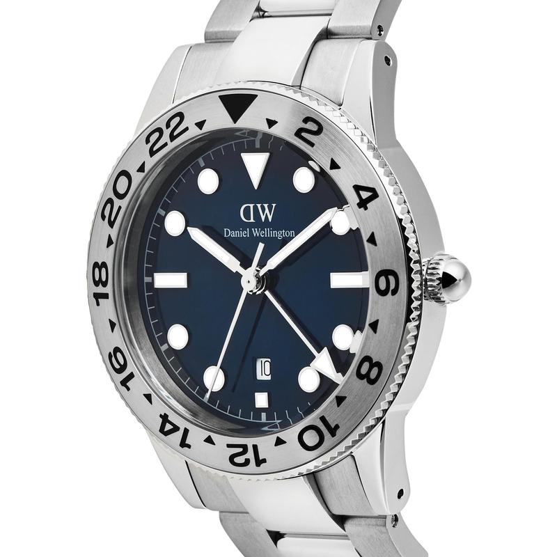 Daniel Wellington Iconic GMT Link Brushed Bezel Silver