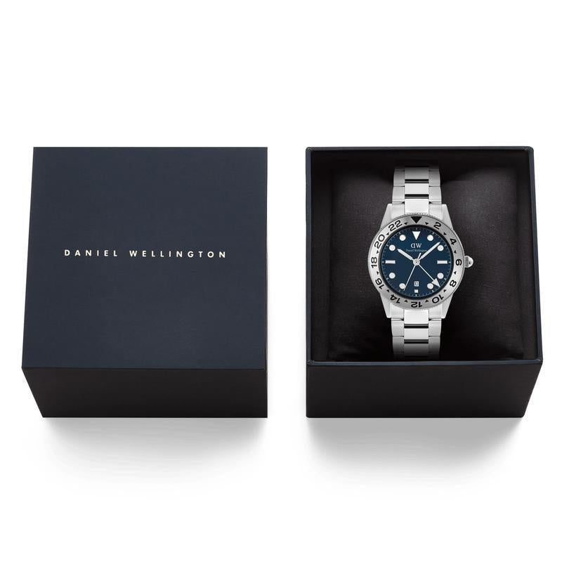 Daniel Wellington Iconic GMT Link Brushed Bezel Silver