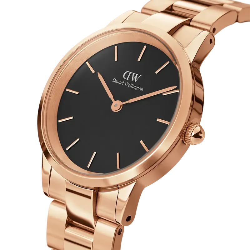 Daniel Wellington Iconic Link Black Rose Gold 40mm Watch