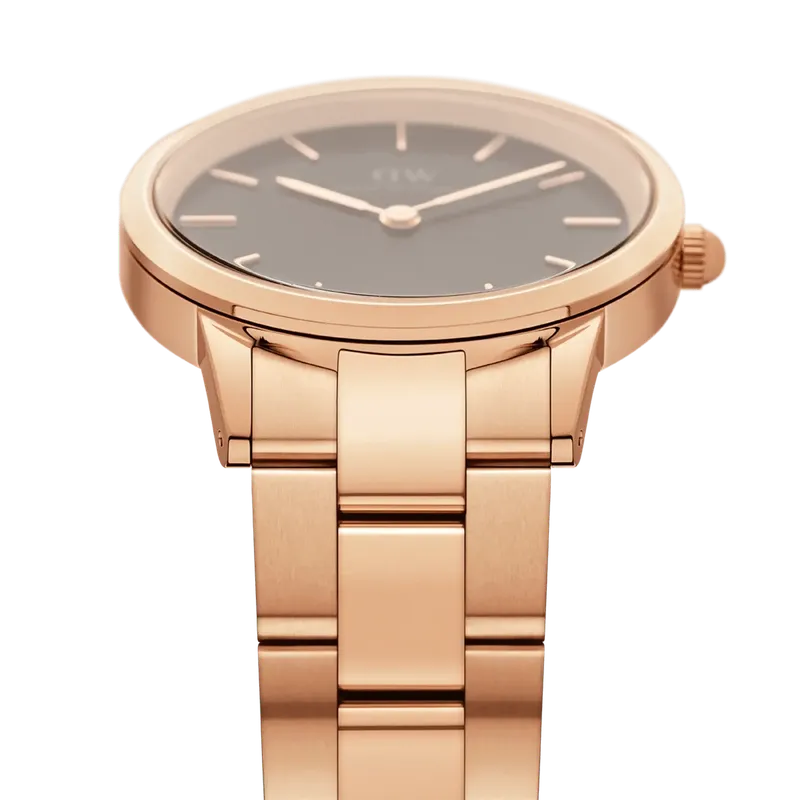 Daniel Wellington Iconic Link Black Rose Gold 40mm Watch