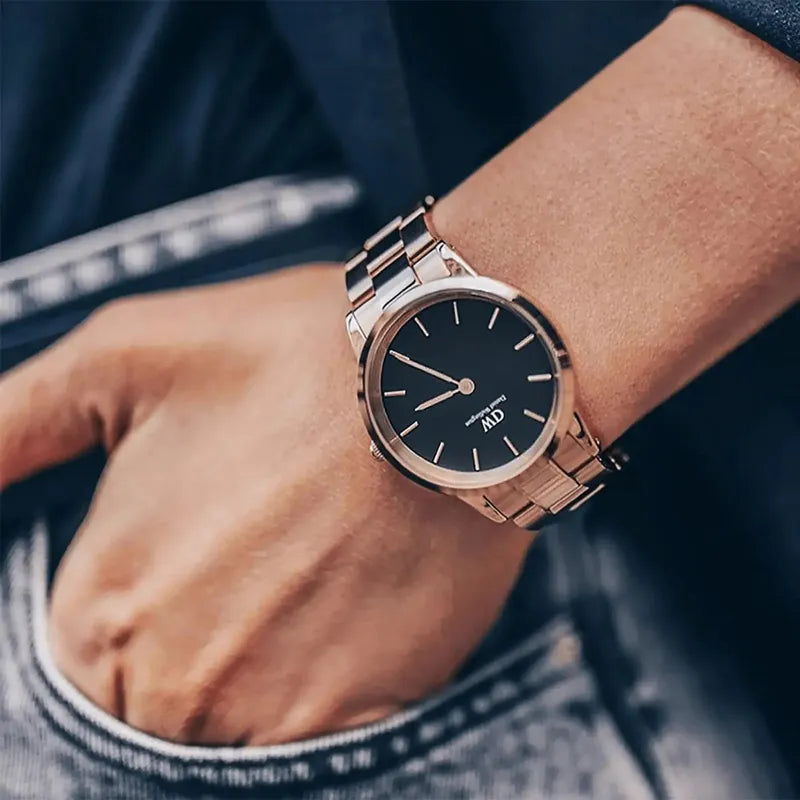 Daniel Wellington Iconic Link Black Rose Gold 40mm Watch