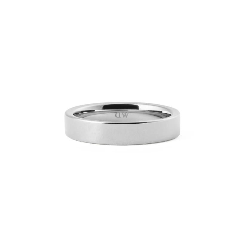 Daniel Wellington 4.5mm polished silver stainless steel band ring with a minimalist, contemporary design.