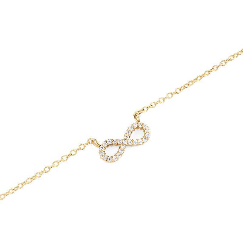 Daniel Wellington Mirelle Infinity Gold Necklace Elegant Minimalist Sparkle Chain