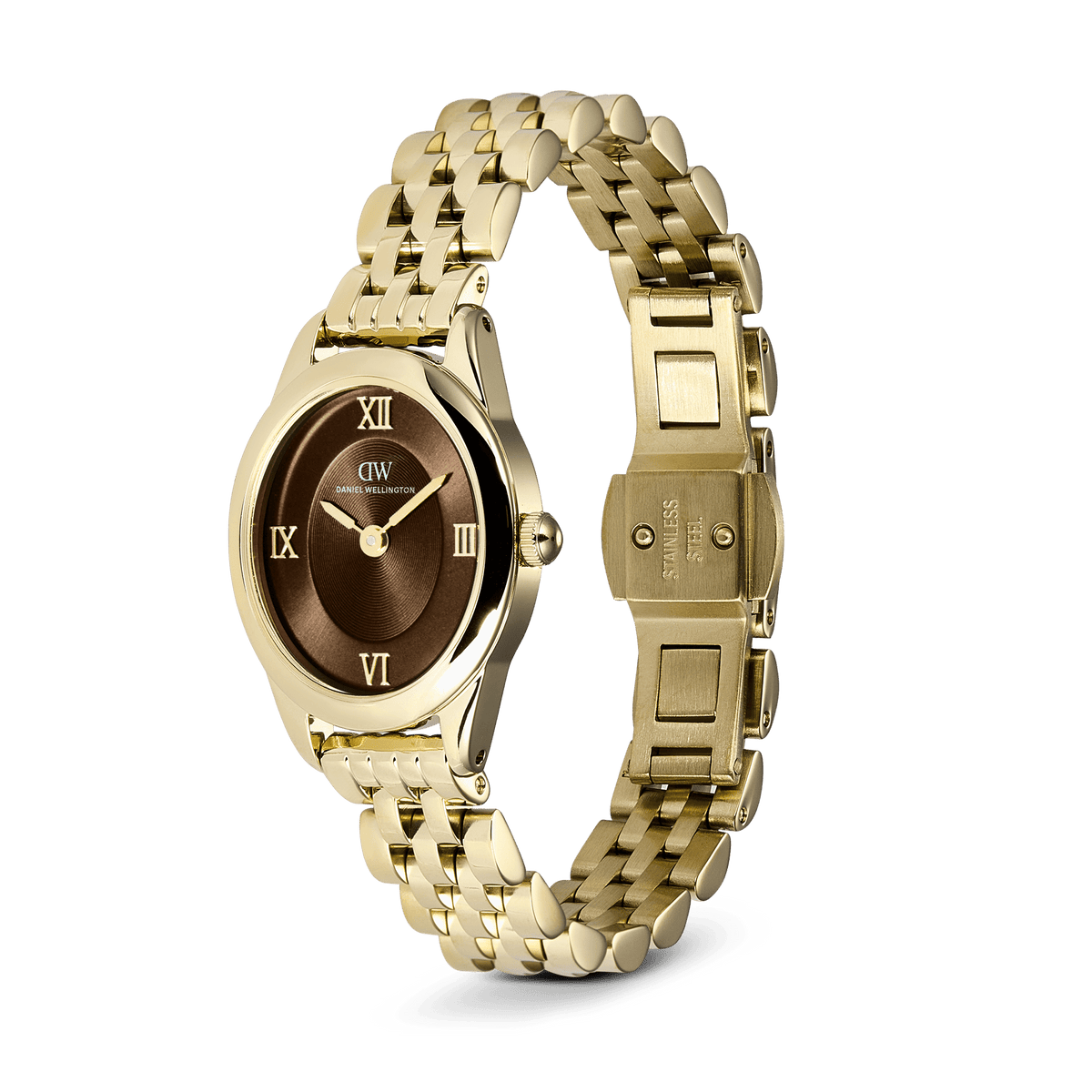 Daniel Wellington Ophelia Mini Beans Link Amber Gold Women's Watch