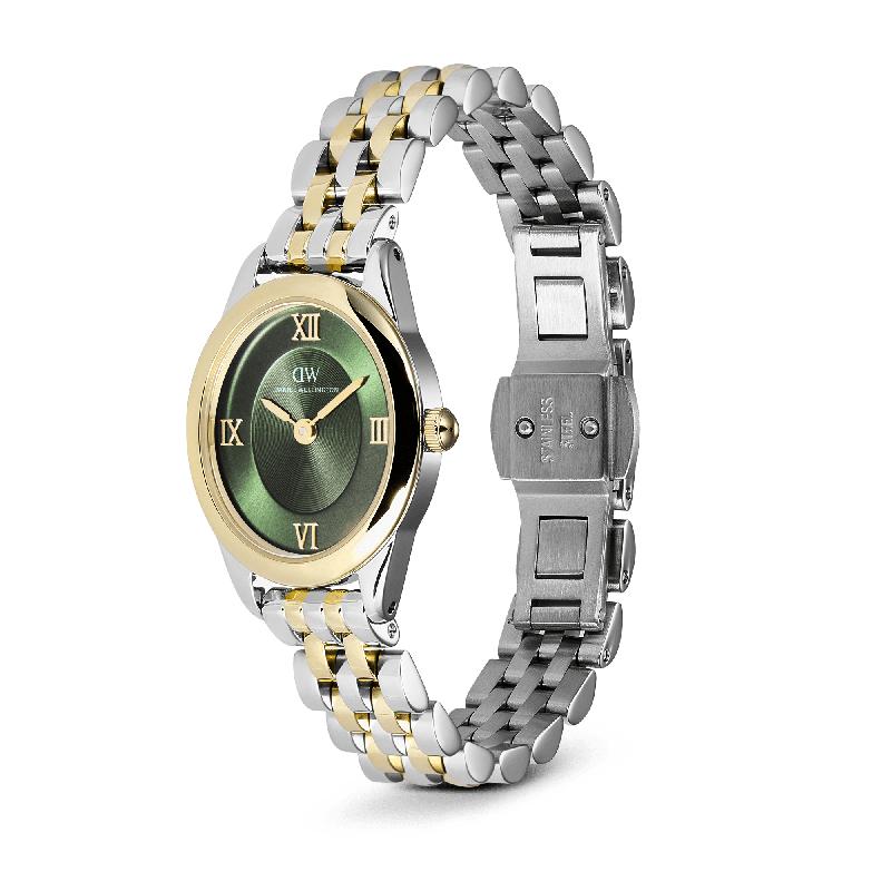 Daniel Wellington Ophelia Mini Beans Link Emerald Two Tone Women's Watch