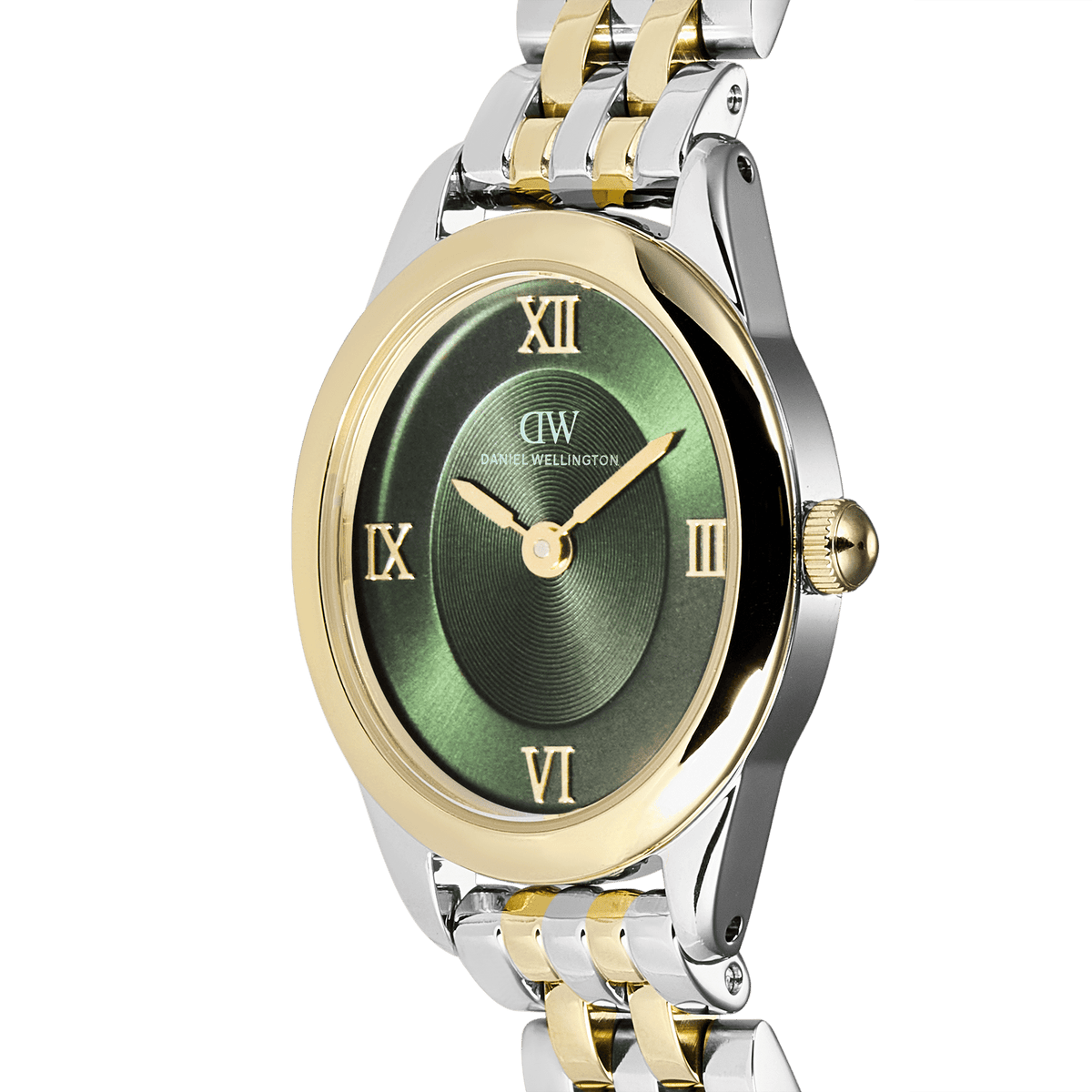 Daniel Wellington Ophelia Mini Beans Link Emerald Two Tone Women's Watch