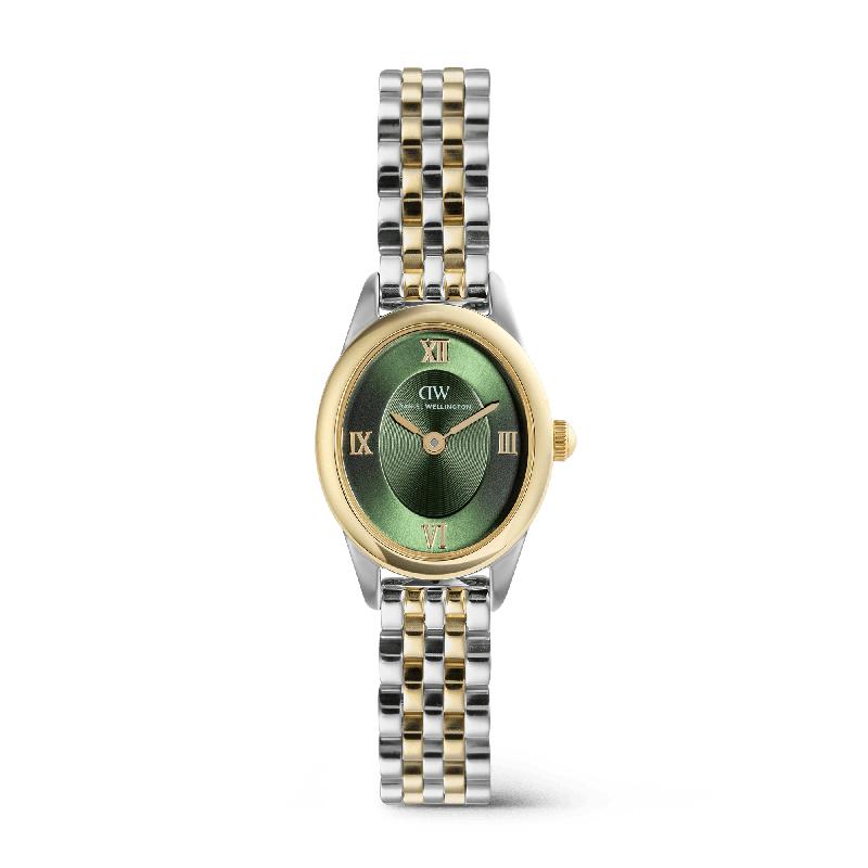 Daniel Wellington Ophelia Mini Beans Link Emerald Two Tone Women's Watch