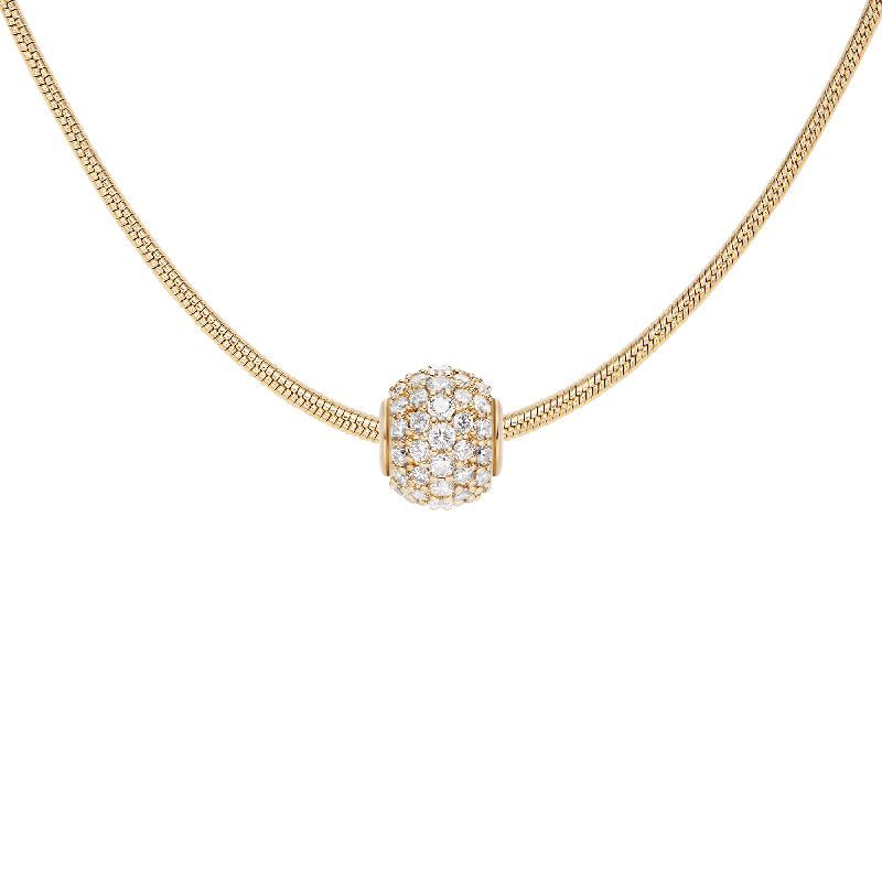 Daniel Wellington PavÃ© Orb White Crystal Charm Gold