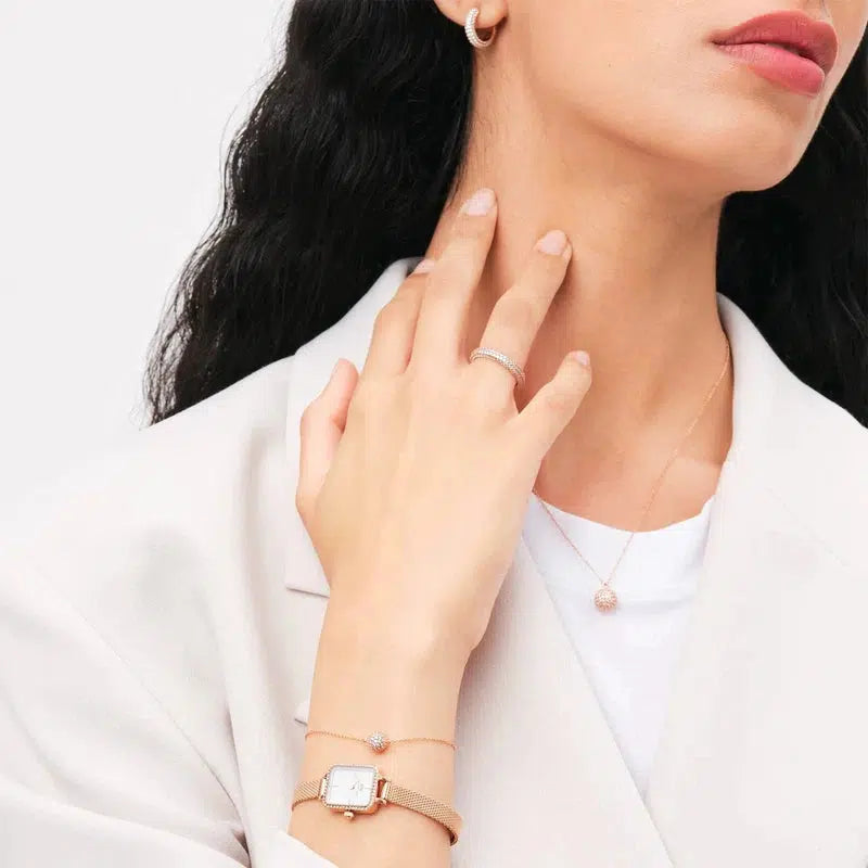 Daniel Wellington Pave Crystal Earrings Rose Gold