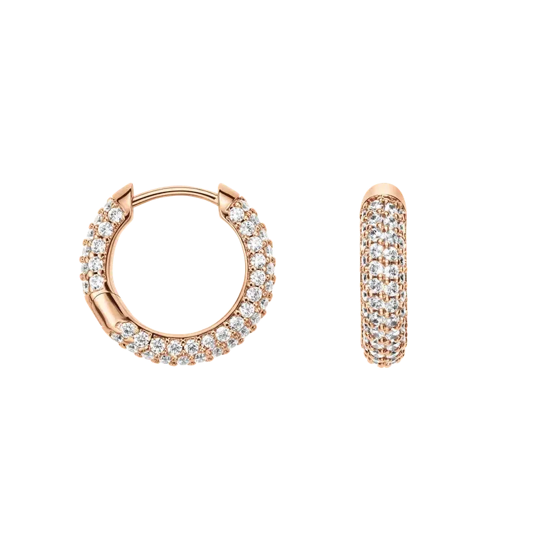 Daniel Wellington Pave Crystal Earrings Rose Gold