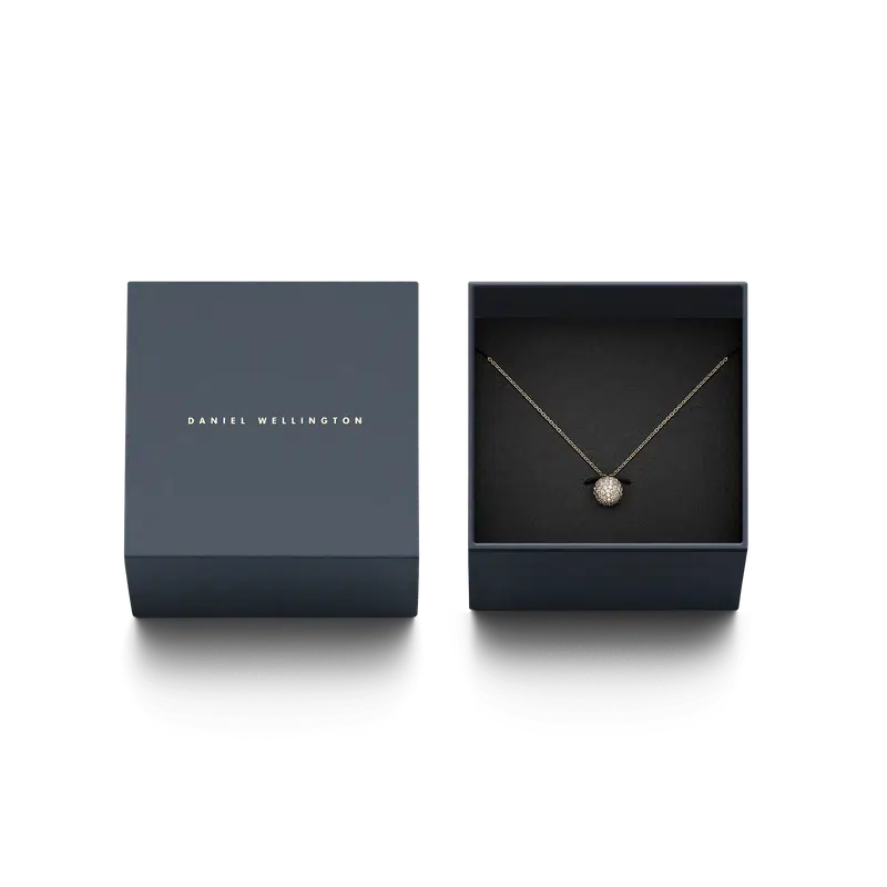 Daniel Wellington Pave Crystal Pendant Necklace Gold