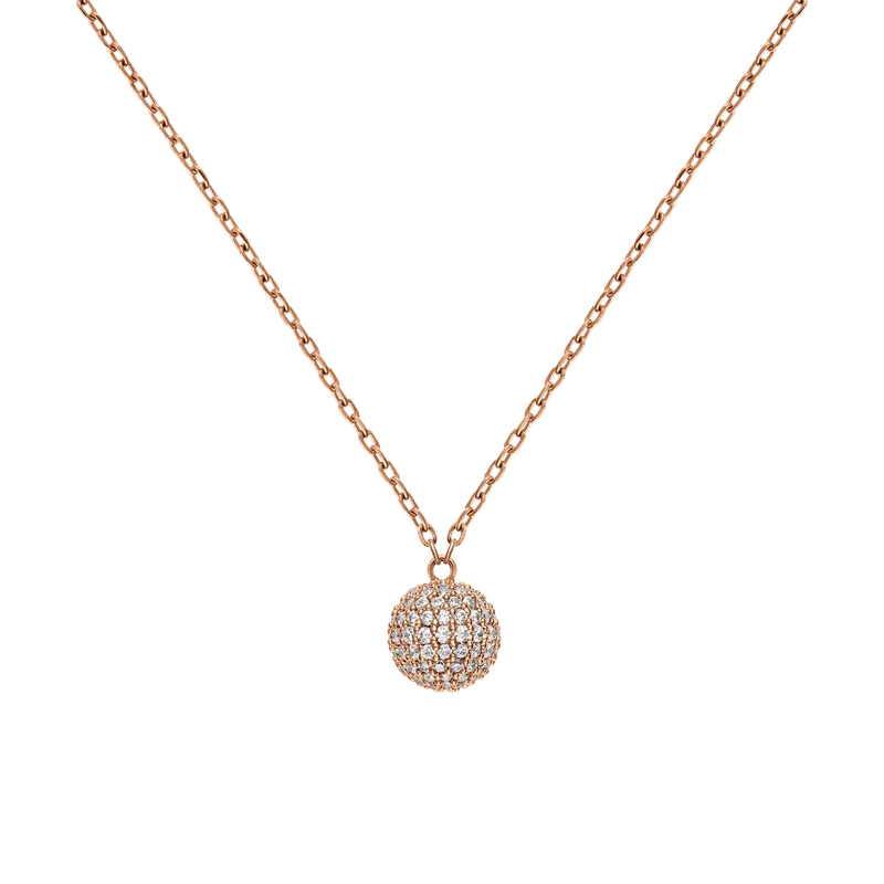 Daniel Wellington Pave Crystal Pendant Necklace Rose Gold