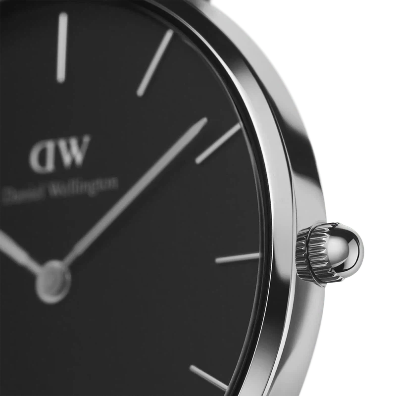 Daniel Wellington Petite Ashfield Silver Black Watch 28mm