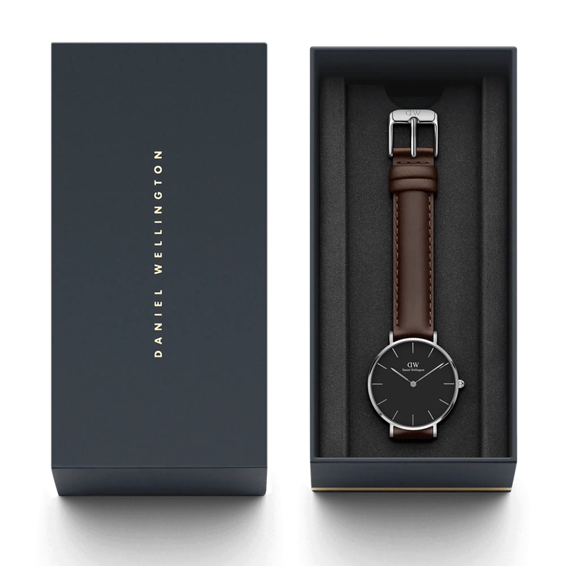 Daniel Wellington Petite Bristol Silver Black 32mm Watch