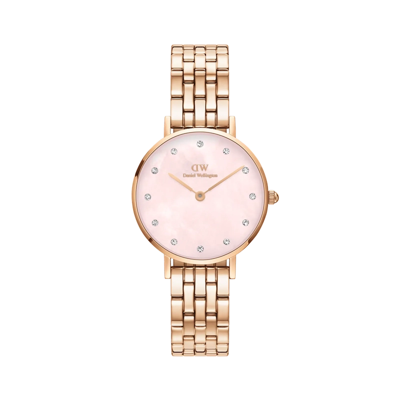 Daniel Wellington Petite Lumine 5-Link Pink Mother of Pearl Rose Gold 28mm Watch