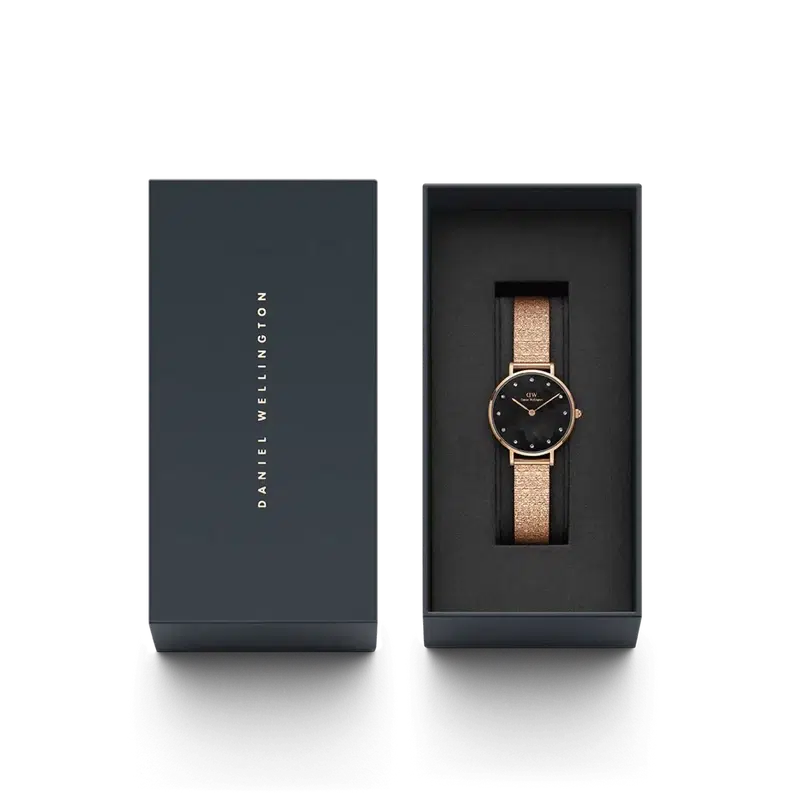 Daniel Wellington Petite Lumine Pressed Piano Rose Gold Watch 28mm