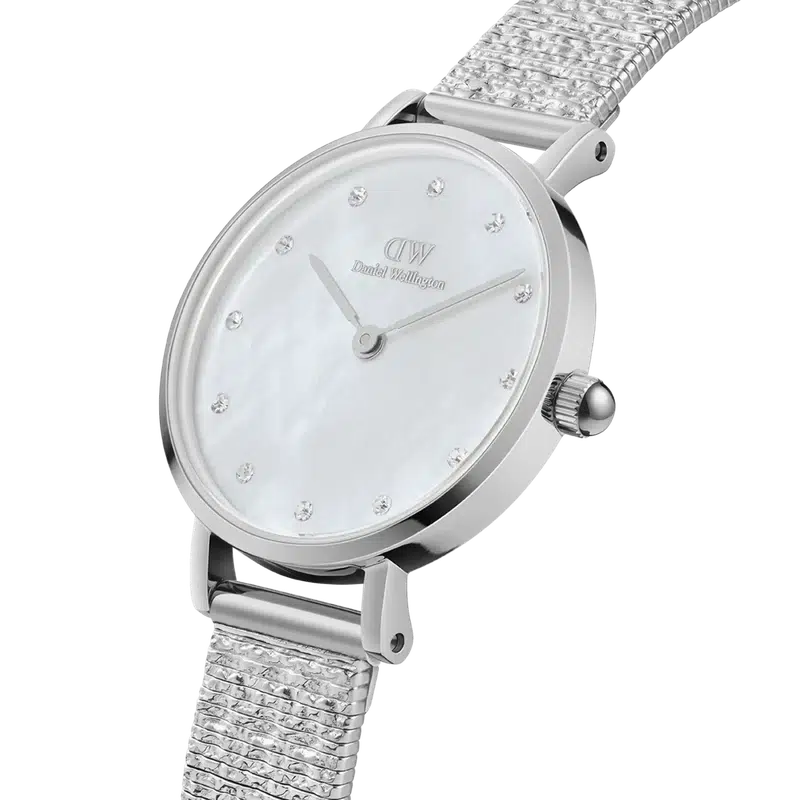 Daniel Wellington Petite Lumine Pressed Piano Silver Watch 28mm