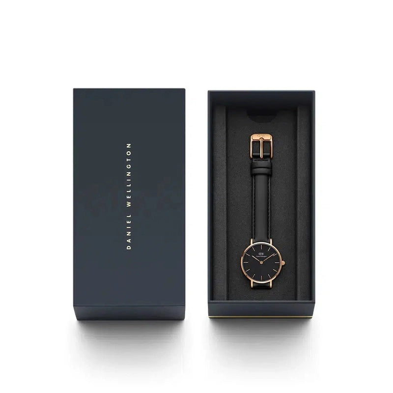 Daniel Wellington Petite Sheffield Rose Gold Black 28mm Watch