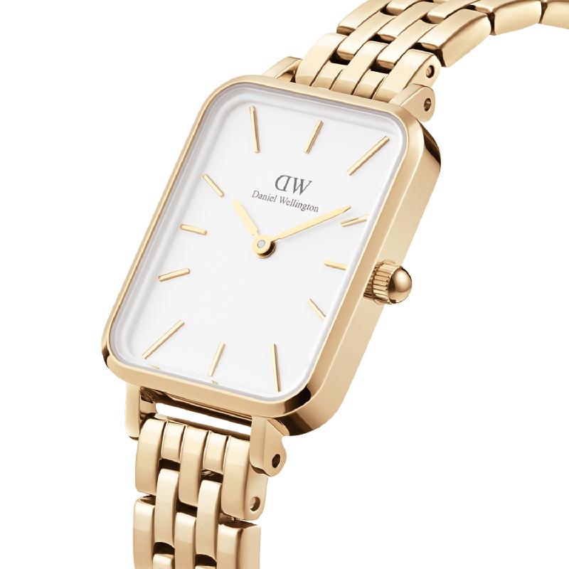 Daniel Wellington Quadro Lumine 5-Link Melrose Ever Gold 20x26mm Watch