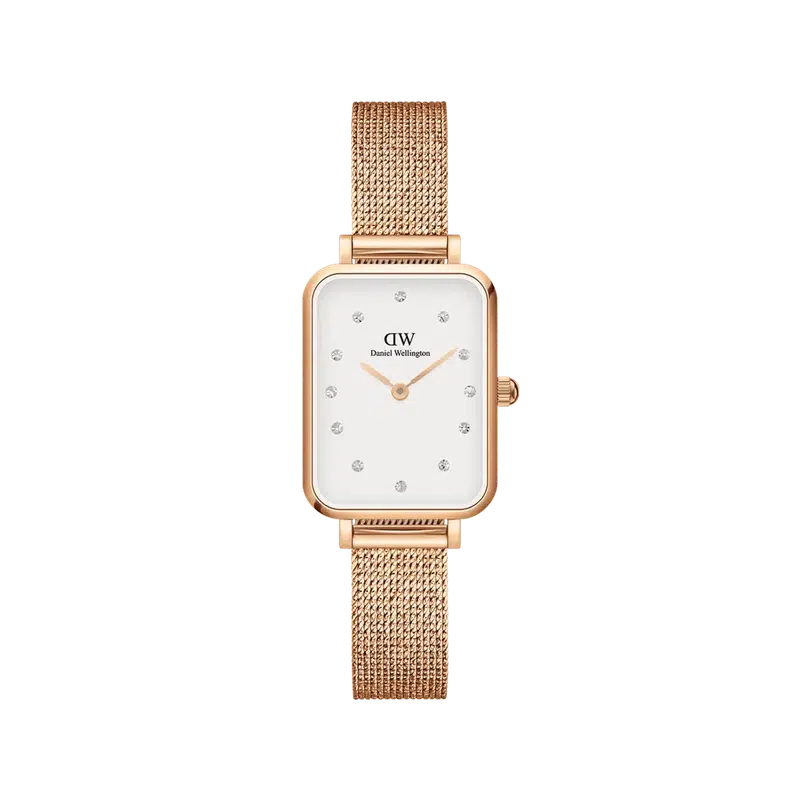 Daniel Wellington Quadro Lumine Pressed Melrose Rose Gold Watch 20x26mm