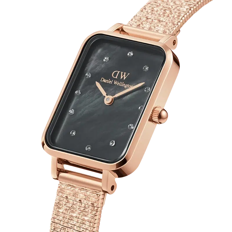 Daniel Wellington Quadro Lumine Pressed Piano Rose Gold Watch 20x26mm