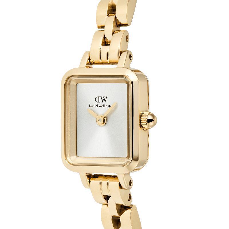 Daniel Wellington Quadro Mini Arch 3-Link Gold Sunray Dial Minimalist Watch