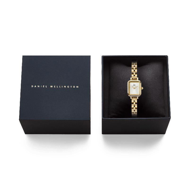 Daniel Wellington Quadro Mini Arch 3-Link Gold Sunray Dial Minimalist Watch