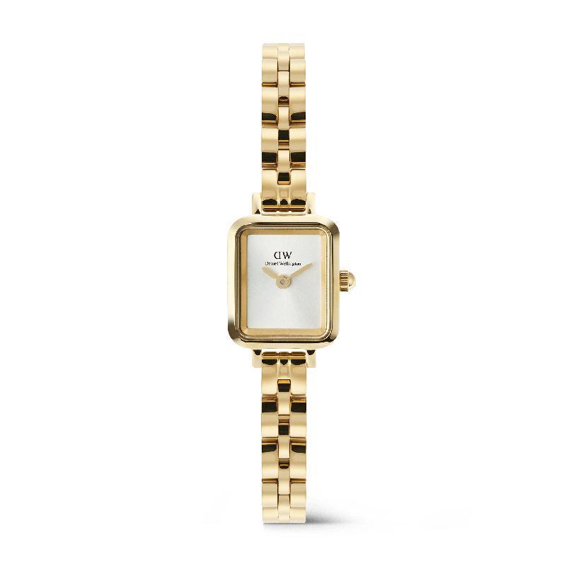 Daniel Wellington Quadro Mini Arch 3-Link Gold Sunray Dial Minimalist Watch