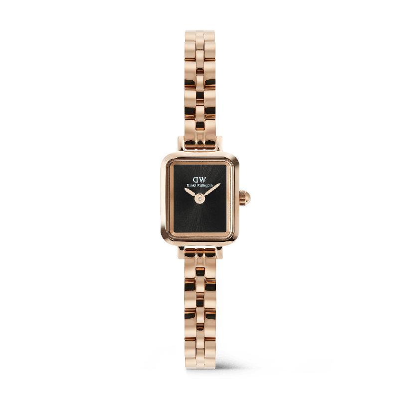Daniel Wellington Quadro Mini Arch 3-Link Onyx Sunray Rose Gold Watch