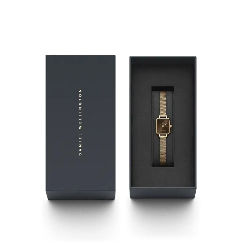 Daniel Wellington Quadro Mini Evergold Amber Rose Gold Watch 15.4x18.2mm