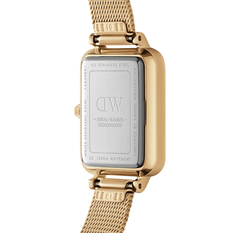 Daniel Wellington Quadro Pressed Evergold Gold Watch 20x26mm