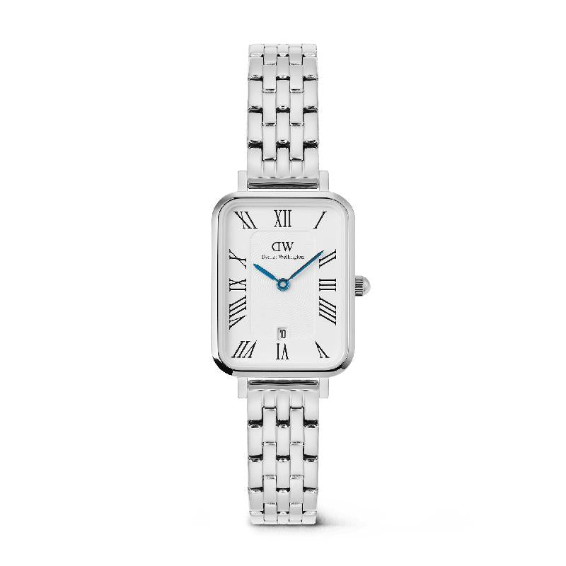 Daniel Wellington Quadro Roman Numerals Silver Mesh Watch
