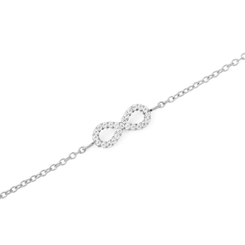 Daniel Wellington Silver Mirelle Infinity Bracelet with White Stones